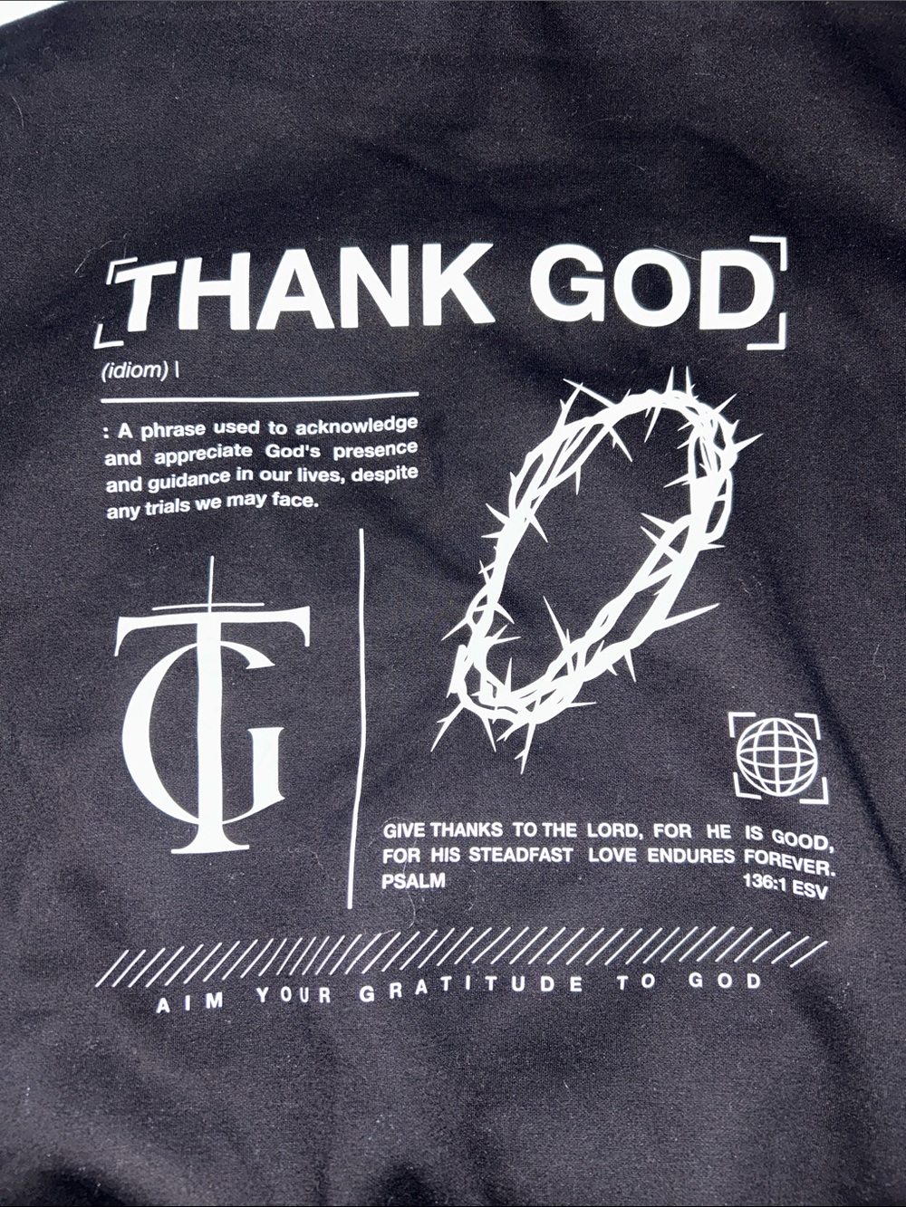 Thank God Graphic Black Women's Sweater